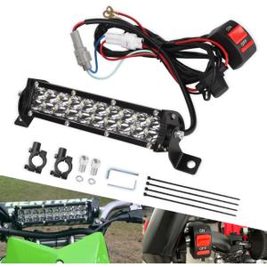 Motorcycle LED Light Bar & ON-Off Switch Headlight kit for CRF110 CRF250F KLX110 TTR110 TTR110E RM85 YZF450 60W Motocross LED Light Kit Universal for 7/8" 22mm Handlebars Pit Dirt Bike Plug and Play