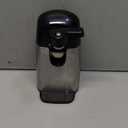 Amazon Basics 3-In-1 Electric Can Opener, Bottle Opener and Knife Sharpener, with Stainless Steel Blade, Magnetic Lid Holder, Automatic, Countertop, 50W, Black