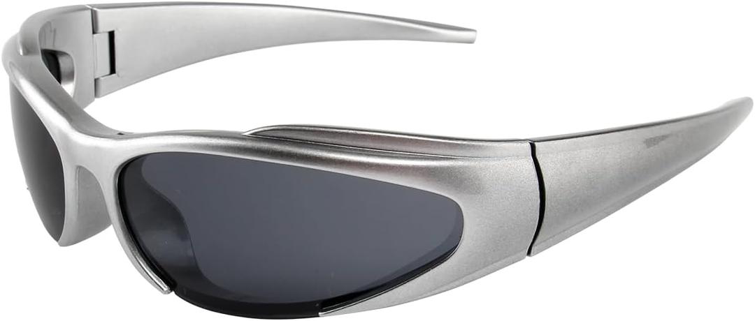 KENBO Y2K Sunglasses Wrap Around Futuristic Sunglasses for Men Women Oval Fashion Sport Shades Sun Glasses Large