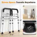 Toilet Safety Rails for Seniors, Adjustable Height & Width Toilet Safety Frame with Handles (350LB Capacity), Elderly Assistance Products for Handicapped, Foldable Toilet Bars Fits Any Toilet