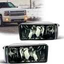 Fog Lights Assembly for 2007 2008 2009 2010 2011 2012 2013 2014 2015 Chevy Silverado Replacement Kit for 2007-2013 Avalanche,2015-2020 Suburban with H16 12V 19W Halogen Bulb Smoke Lens