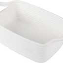 OIAHOMY 7L Woven Basket, Gift Basket Empty with Gift Bags and Ribbons, Rope Baskets for Baby Showers, Storage Baskets with Handles for Nursery, Pet Toy Organizer - White (Small: 11.81L*7.87W*4.72H)