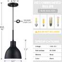 Doraimi Lighting 2 Pack 1 Light Kitchen Island Mini Hanging 6.5" Metal Drum Pendant Ceiling Light Industrial Fixtures,Black Finish for Over Sink Bar,Dining