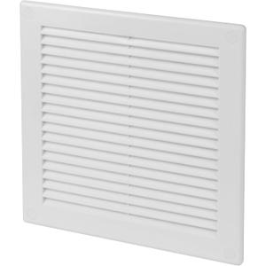 8 x 8 Inch [Frame Dimensions] White Air Vent Cover  Plastic Square Air Vent Grill Cover for Wall or Ceiling  Built-in Mesh Screen/HVAC Return Air Register  Modern Louvered Design