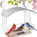 Window Bird Feeder with Strong Adhesive Suction Cups, Clear Bird Feeders for Window Viewing, Acrylic Window Bird Houses for Viewing Inside, Suction Bird Window Feeder for Cats