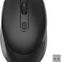 Guiheng Wireless Bluetooth Mouse,Dual Mode Rechargeable Silent Slim Laptop Mouse,Portable(BT5.2+USB Receiver) Computer Mice,for Laptop,Desktop Computer,ipad Tablet,Phone,Mac (Black)