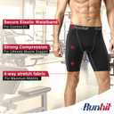 Runhit Compression Shorts Men Underwear Spandex Running Shorts Workout Athletic (Black, M)