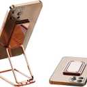 Adhesive Finger Kickstand,Stand for Back of Phone Case,360Adjustable Phone Ring Grip Holder for Hand or Desktop,Works for iPhone 16/15/14/13 Series,Samsung,and More(Pink Gold)