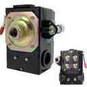 iMeshbean Air Compressor Pressure Switch, 90-125 psi Pressure Switch for Air Compressor,Heavy Duty 26A with Unloader & On/Off Lever, Black