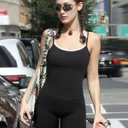 OMKAGI Halter Workout Tank Tops for Women Built in Bra Cute Layer Longline Sports Bras (Black, M)