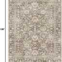 7X9 Area Rugs Machine Washable Rugs for Living Room Bedroom Hallway, Non Slip Indoor Soft Accent Distressed Boho Vintage Print Lightweight Thin Low Pile Carpet (Deep Brown/Gold, 7x9)