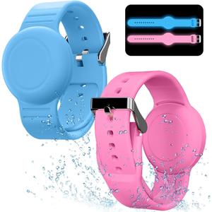 Waterproof Bracelet Compatible with Airtag Case for Kids(2 Pack), Soft Silicone Hidden Wristband, Lightweight GPS Tracker Compatible with Apple Air Tag Watch Band for Child (Grow in Dark Blue & Pink) Waterproof Bracelet Compatible with Airtag Case for Kids(2 Pack), Soft Silicone Hidden Wristband, Lightweight GPS Tracker Compatible with Apple Air Tag Watch Band for Child (Grow in Dark Blue & Pink)