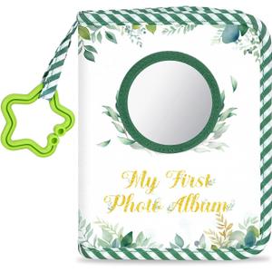 Baby's My First Family Album Soft Photo Cloth Book Eucalyptus My First Book of Photos Baby Memory Album Gift Holds 4x6 Pictures for Babies Newborn Toddler & Kids Baby Shower