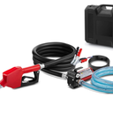 12V Reversible Fuel Transfer Pump Kit, 10 GPM Self-Priming Diesel & Gasoline Pump, Explosion-Proof Portable Fuel Pump with Auto Shut-Off Nozzle, Hose & Carry Case for Tractor, Truck, Generator