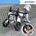 Dog Wheelchair for Back Legs, Light Weight Dog & Cat & Pets Wheelchair Cart with Disabled Hind Legs Walking, Adjustable Doggy Wheelchair Cart with Wheels for Back Legs (Grey, XXL)