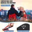Service Dog Vest Harness+ID Tag+10 Patches,Metal Serivce Dog Tag&Reflective Emotional Support Dog Vest with Handle for Medium Dogs,Easy Put On/Off for Training/Walking/Everyday Red M