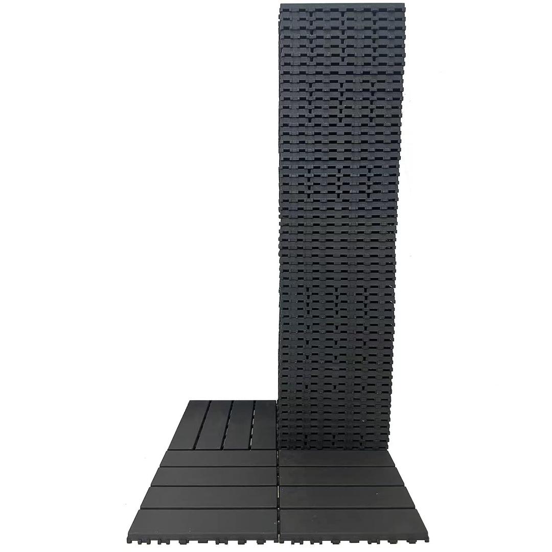 60 sq. ft Plastic Interlocking Deck Tiles,60 PCS Patio Deck Tiles,12"x12" Waterproof Outdoor Flooring All Weather Use, Patio Floor Decking Tiles for Porch Poolside Balcony Backyard