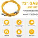AMI PARTS 72" Flexible Gas Line Kit Yellow Coated, Gas Hose Connector Kit for Dryer, Stove, Water Heater,5/8" OD(1/2" ID) Stainless Steel Gas Line with Connector 1/2" MIP &1/2"FIP & 3/4"MIP Fitting