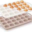 Vinino 2Pack Mini Silicone Muffin Pans for Baking with Metal Reinforced Frame, 24 Cups Mini Size Nonstick Cupcake Pan, BPA Free Oven Dishwasher Safe Baking Mold for Muffins Cupcakes