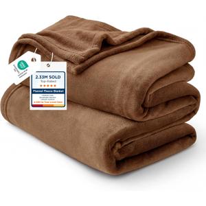 Bedsure GentleSoft Brown Throw Blanket for Couch - 300GSM Soft Cozy Fleece Blankets for Home Decor Gifts, 50x60 Inches