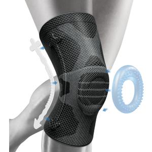 NEENCA Professional Knee Brace for Pain Relief, Medical Knee Compression Sleeve, Knee Support with Horizontal Knit Tech for Meniscus Tear, ACL, Arthritis, Joint Pain, Runner, Workout- FSA/HSA APPROVED (X-Large, Upgraded Version - Black)