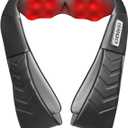 Shiatsu Neck and Back Massager, Electric Shoulder Massager with Heat, Deep Tissue Kneading Massage for Pain Relief, Gifts for Dad Mom Friend Birthday Father's Day(NOT Cordless) (Black)