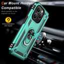 3 x IKAZZ for iPhone 13 Pro Max Case 6.7 Inch with Screen Protector,Military Grade Shockproof Heavy Duty Protective Phone Cover Pass 16ft Drop Test with Magnetic Kickstand Car Mount Holder,Turquoise