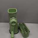 SUSTEAS Rotary Cheese Grater with Handle - Vegetable Shredder with 5 Well-designed Blades & Strong Suction Base,Round Mandoline Slicer & Food Chopper for Kitchen,with Blade Storage Box(Retro Green)