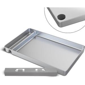 Reusable Litter Tray Compatible with Petsafe-Scoop Free Self-Cleaning Cat Litter Box Upgraded Clip-on Designed Waste Extender, Non Slip Rubber, Stainless Steel Never Absorb Odors & Easier to Clean