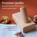 Wood Pack of 4 Decorative Wall Hooks for Hanging Coats - Perfect Backpack Hanger, Hat Hooks for Wall - Each Heavy Duty Holds 6lbs-33lbs (Beech, 4Pack) (Beige)