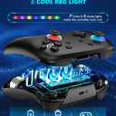 Switch Controller, Wireless Bluetooth Controller for Nintendo Switch 2/Switch/Lite/OLED, game controllers Compatible with iPhone/Mac/iPad/iOS/Android/Phone/PC/Steam and TV with Rotary Motors, RGB Hall Effect Joysticks/Macro Back Buttons/Turbo Modes/6-Axis/Motion/Wake up (Black)