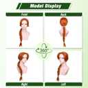 ColorGround Long Braided Reddish Brown Heat Resistant Costume Wig for Fiona Cosplay