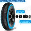 4.80/4.00-8" Flat Free Wheelbarrow Tires and Wheels, 14.5" Universal Fit Solid Tires with 5/8" or 3/4" Bearing, 3"-7" Hub, Adapter Kit Hand Truck Wheels Replacement for 3.50/2.50-8", 4.00-6"etc, 2 PCS