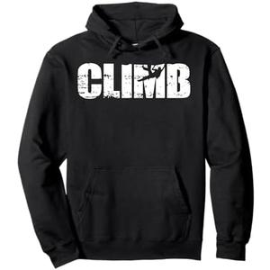 Distressed look climbing gift for climbers Pullover Hoodie, Medium