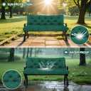 Outdoor Swing Cushions 60 inch Waterproof Porch Swing Cushions 2-3 Seater Replacement with Backrest and Ties Swing Bench Cushions for Outdoor Furniture Patio Porch Backyard Garden(Dark Green), 60x40x5inch