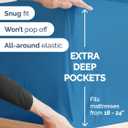 Extra Deep Queen Sheet Set - 4 Piece Breathable & Cooling Bed Sheets - Easily Fits 18 to 24 inch Mattress - Ultra Soft, Wrinkle & Fade Free w/ Extra Deep Pockets - Hotel Luxury Bedding - Denim Blue