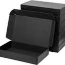 Shipping Boxes 17x11x3 Inches 18 Pack Black Corrugated Cardboard Mailing Box for Small Business, Tab Locking Literature Mailer Packaging Supplies for Packing Clothes Shirt Robe Gifts