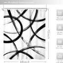 Riyidecor Black and White Shower Curtain60Wx72H Inch Abstract Line Minimalist Ink PaintingSimple Art Modern Geometric Cool Unique Mens Bathroom Decor Fabric Polyester Waterproof 12 Pack Hooks