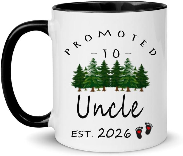 Promoted to Uncle 2026 Mug, Pregnancy Announcement Gifts for Brother Brother-in-Law from Sister Brother, Unkie to be Gifts First Time, Birthday Christmas Baby Gift for Expecting Uncle 2026