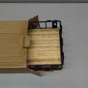 TJ.MOREE Ironing Board Hanger Metal Wall Mount Iron and Ironing Board Holder, Laundry Room Decor and Storage with Large Storage Black Wooden Base Basket and Removable Hooks (Beechwood)