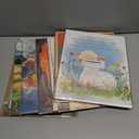 10 x Lamb Art Print Poster with Poem, Animals Nursery Wall Decor Cute Wild Animals Artwork For Baby Bedroom Kids Room Home Decoration Gallery 11 (Lamb, 8 x 10 inches, Unframed)