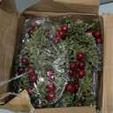 12 Pieces 8" Mini Christmas Wreaths - Small for Kitchen Cabinet/Window/Front Door, Artificial Red Berries & Pinecones, Christmas Candle Rings, Table/Farmhouse Decoration (No Ribbon)