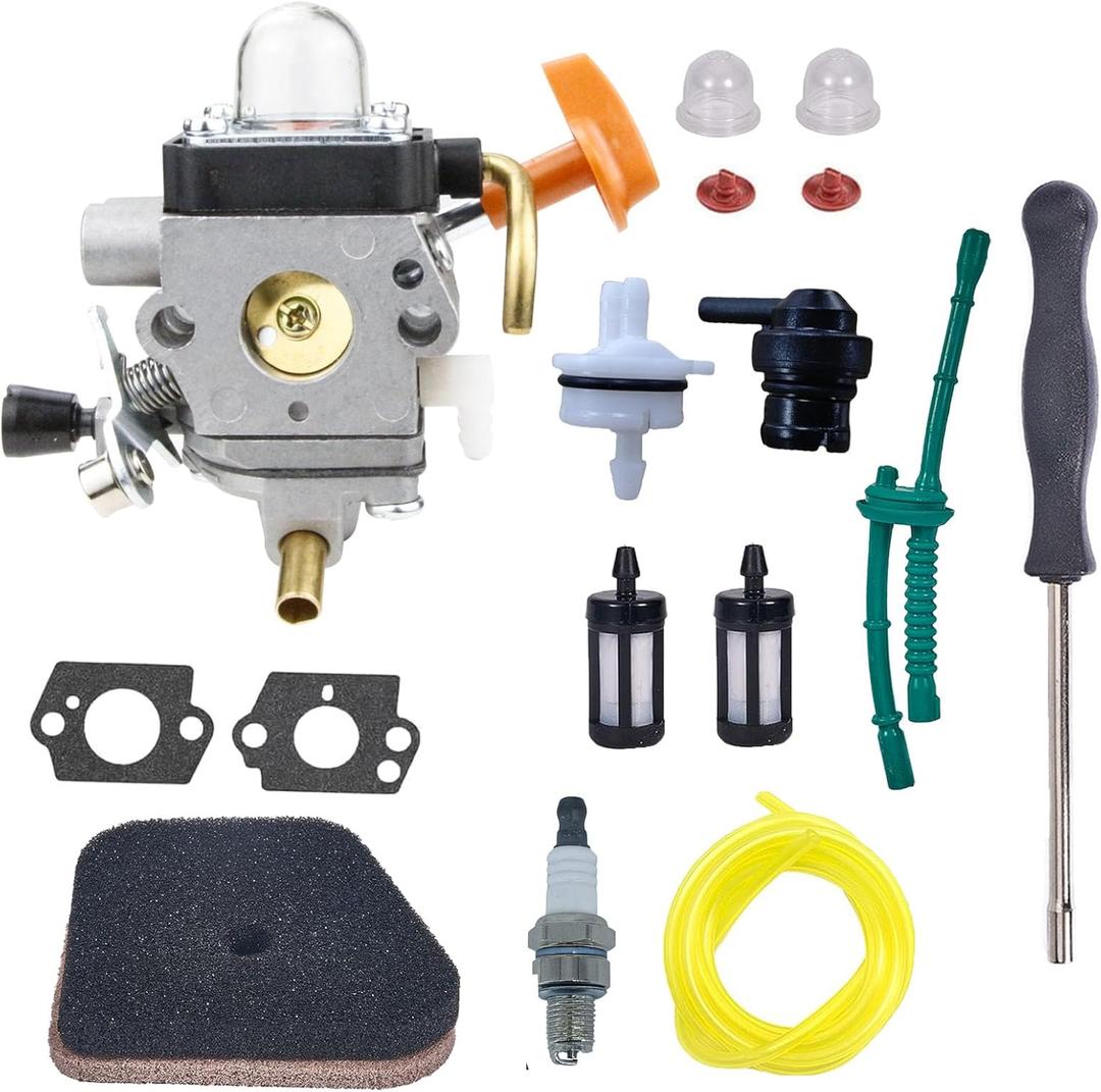 FS90R Carburetor Tune Up Kit for Stihl FS87 FS90R FS110R FS130R FS130 FS100 FS90 R KM90R KM90 FS100RX FS110 KM110R HT100 HT101 Trimmer Weed Eater # Replace ZAMA C1Q-S174 C1Q-S173 C1Q-S176 C1Q-S131