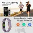 Fitness Tracker with Step Counter/Calories/Stopwatch, Activity Tracker, Health Tracker with Heart Rate Monitor, Sleep Tracker,1.10''AMOLED Touch Color Screen, Pedometer Watch for Women Men, Standard