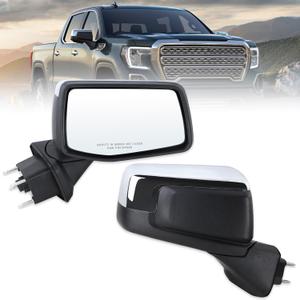 Lqito Right Passenger Side Mirror Compatible with 2019-2026 GMC Sierra 1500, Manual Folding, Power Glass, Heated, Temperature Sensor (Matte Black,7Pins)