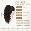 PEACOCO Ponytail Extension 16inch Long Synthetic Drawstring Ponytail Afro Curly Fluffy Pony Tail for Black Women Daily Use, Black Brown