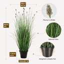 3FT / 4FT Extra Lush Artificial Plant (2pcs), Luxury Fake Tall Plants with Pot, Luxury Faux Tall Greenery with Dogtail for Garden Porch and Home Decor (Gray, 3FT)