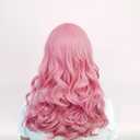 Long Pink Wavy Heat Resistant Cosplay Wig