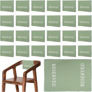 Breling Reserved Chair Signs Wedding Reserved Seating Signs for Church Pews 11.8 x 17.7 Inch Cloth Placeholder with Printed Words for Ceremony Restaurants(Sage Green,24 Pcs)