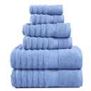 LANE LINEN 100% Cotton Bath Towel - 6 Piece Set - Hotel Grade Luxury Zero Twist Cotton - 2 Bath, 2 Washcloths, 2 Hand Towels for Bathroom - Super Soft, Quick Dry & Highly Absorbent - Cerulean Blue